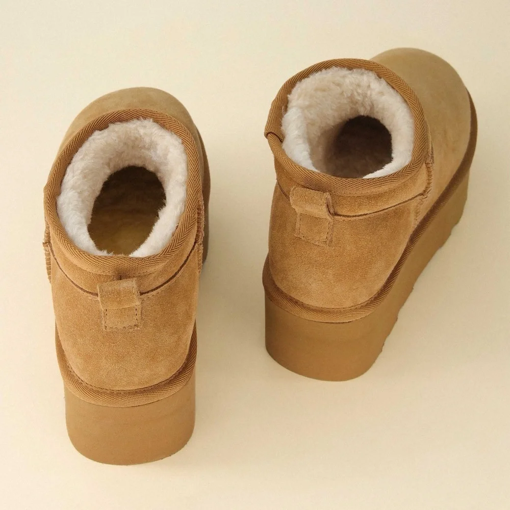 Cushionaire Suede Platform Water Repellent Ankle Boot (SH13)